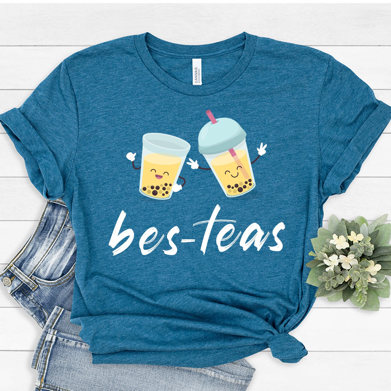 Bes-teas T-shirt Cute Boba Bes Tea Best Friend Shirt Gift - Etsy