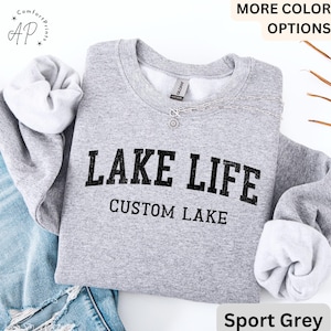 Personalized Lake Life Sweatshirt, Custom Lake House Sweater, Lake Vacation Hoodie, Gift for Travel Lover
