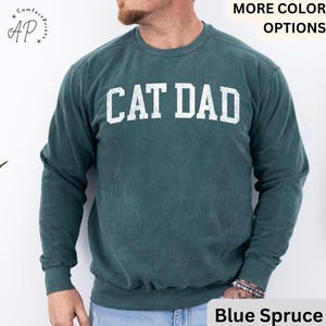 Cat Dad Comfort Colors® Sweatshirt, Cat Lover Sweater, Dad of Cats, Gift for Father&#39;s Day, Cat Dad