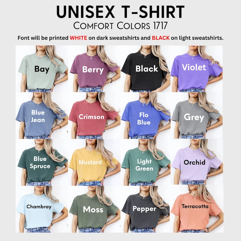 Camiseta con texto personalizado Comfort Colors®, camiseta personalizada, camiseta personalizada, camiseta con tu texto, camiseta personalizada, camisetas para mujer imagen 13
