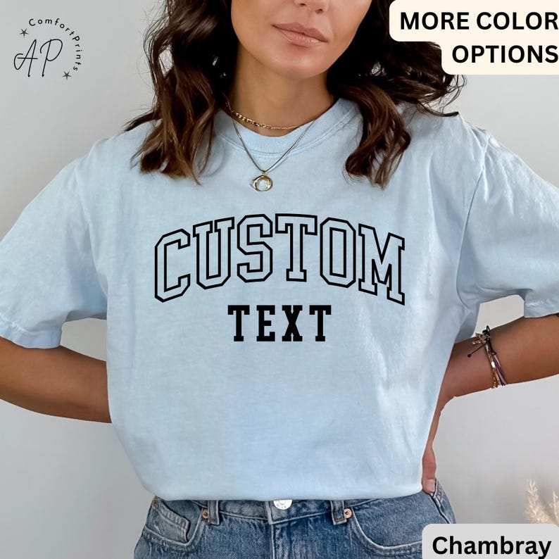 Camiseta con texto personalizado Comfort Colors®, camiseta personalizada, camiseta personalizada, camiseta con tu texto, camiseta personalizada, camisetas para mujer imagen 11