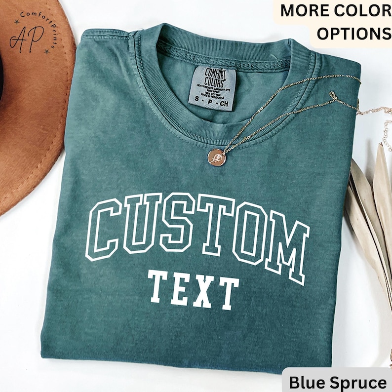 Camiseta con texto personalizado Comfort Colors®, camiseta personalizada, camiseta personalizada, camiseta con tu texto, camiseta personalizada, camisetas para mujer imagen 5