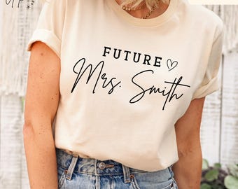 Camiseta personalizada para futura señora, camiseta de novia, camiseta de compromiso personalizada, regalo para ella
