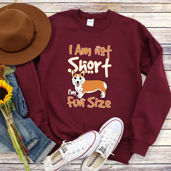 I Am Not Short I m Fun Size Sweatshirt Cute Corgi Design for Dog Owner Hoodie Funny Corgi Sweater Adorable Dog Lover Hoodies Etsy Ireland