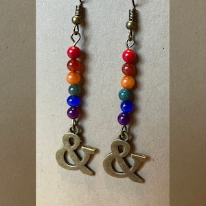 Plural System Pride Ampersand Symbol Rainbow Earrings