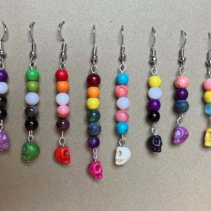 LGBTQ Pride Skull Earrings: Rainbow, Trans, Lesbian, Nonbinary, Bi, Pan, Aro, Ace