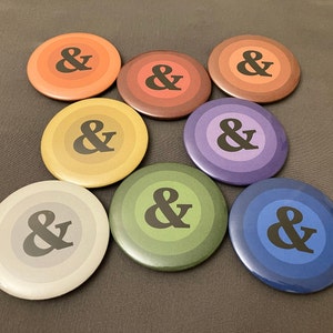 Plural System Pride Ampersand Symbol Button Pins (multiple color options, 2.25&quot;)