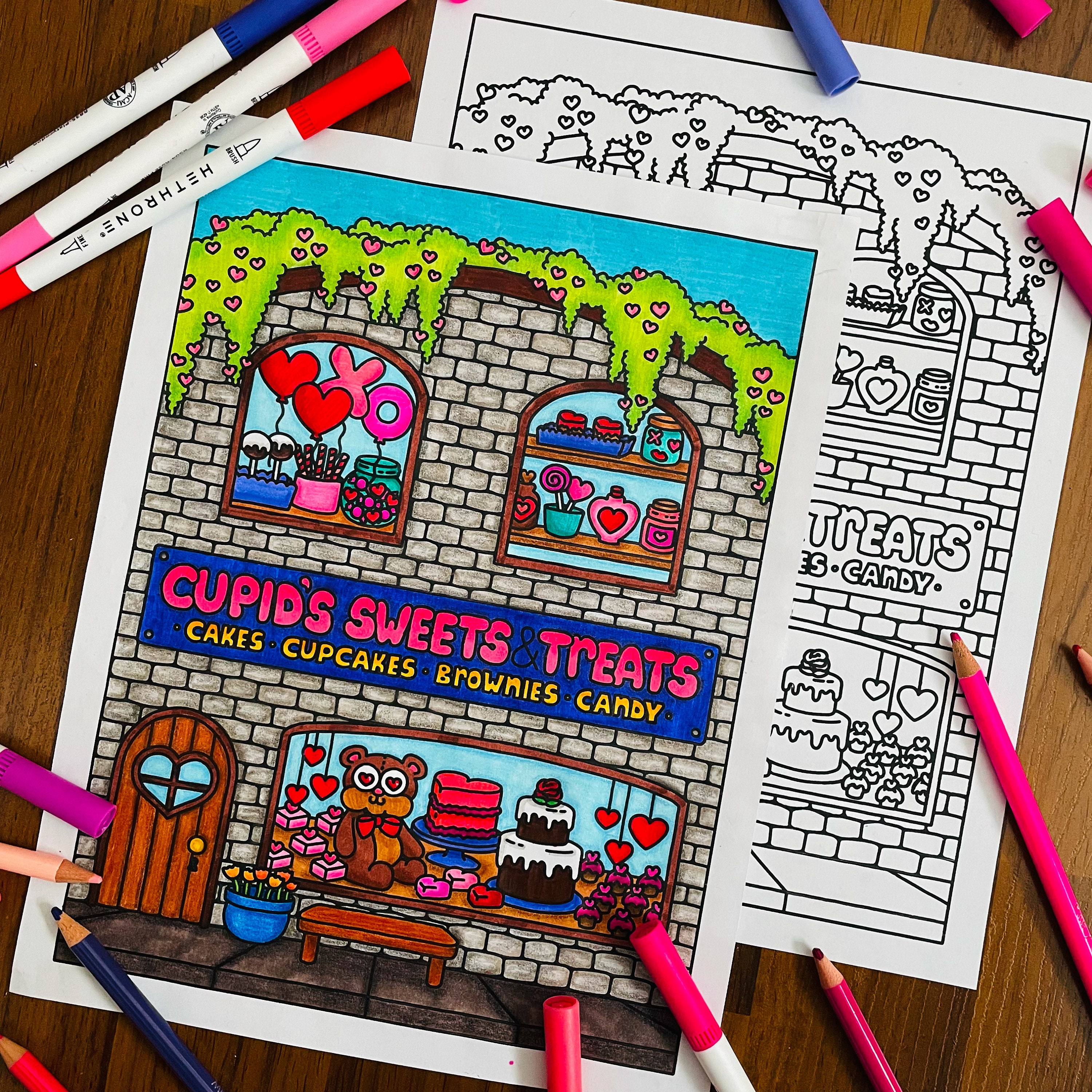 Valentines Day Storefront — coloring book cover