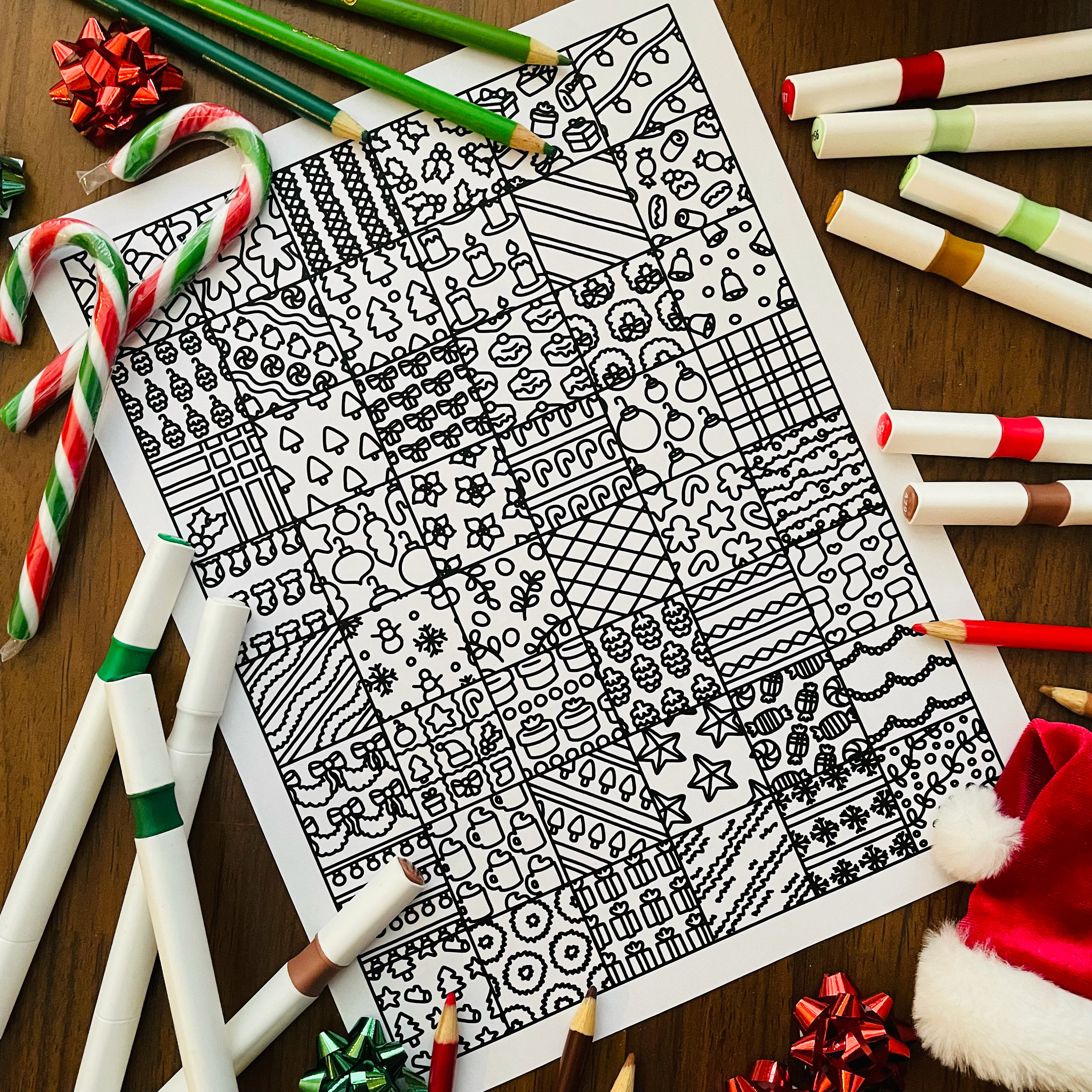 Christmas Prints and Patterns — coloring book cover