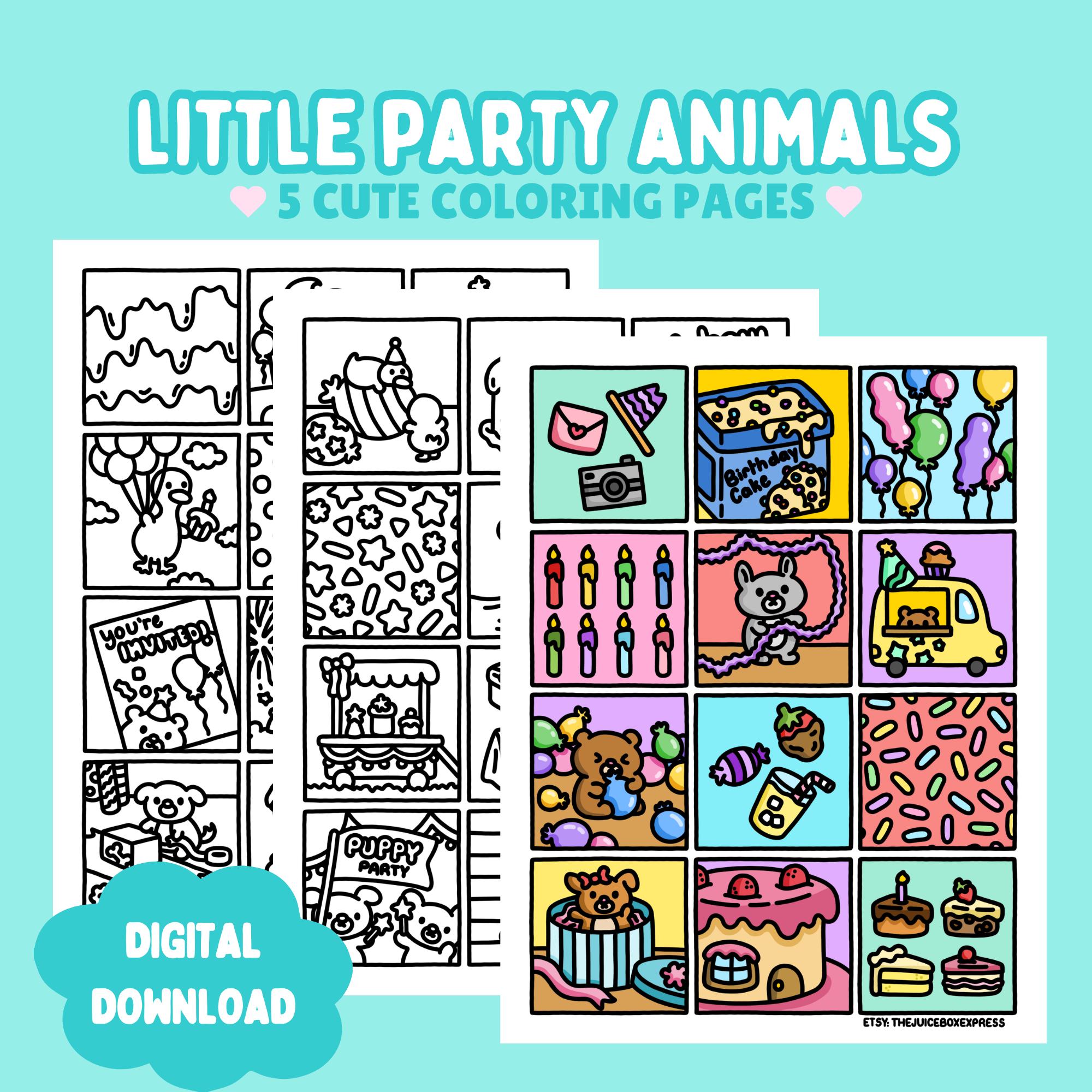 Little Party Animals — coloring book cover