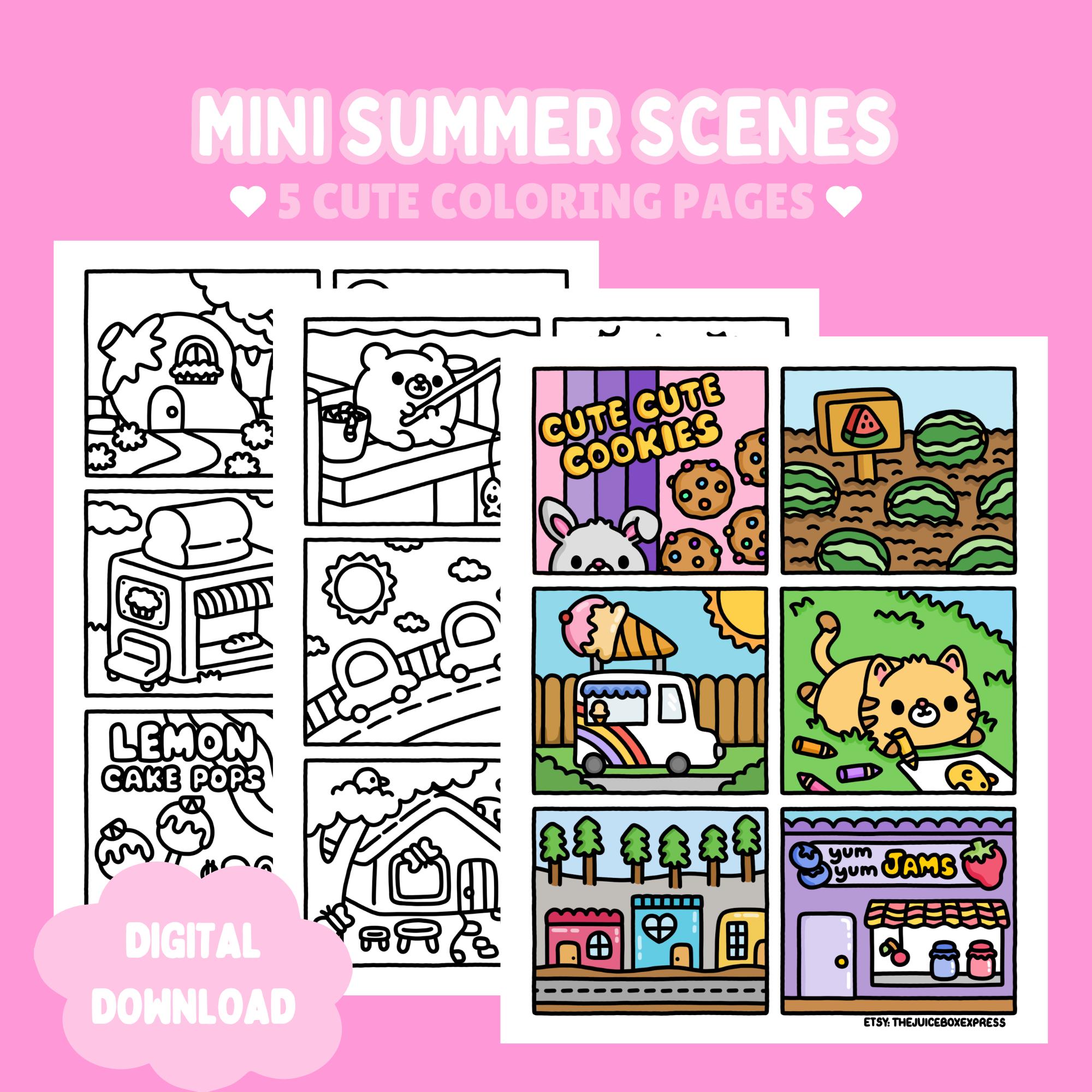 Mini Summer Scenes — coloring book cover