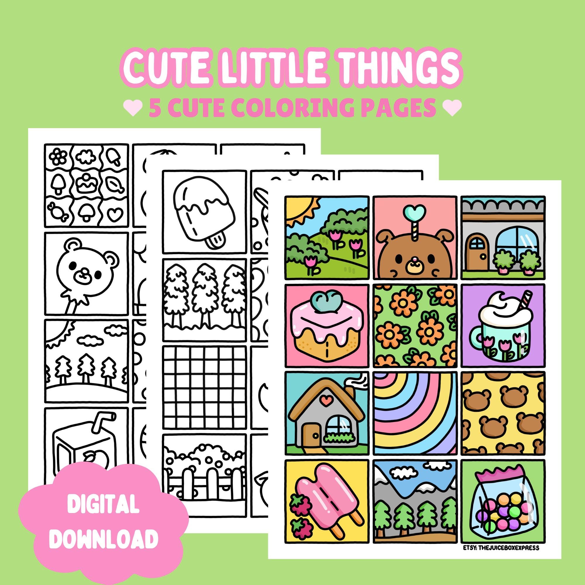 Cute Little Things Tiles — coloring book cover