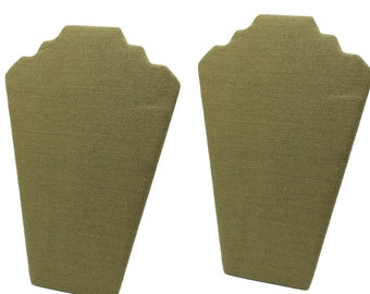 Modern Green Burlap Necklace Display Jewelry Necklace Chain Display Easel Stand