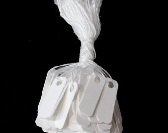 300 Pcs Blank White Merchandise Price Tags w/String Retail Jewelry Strung tags