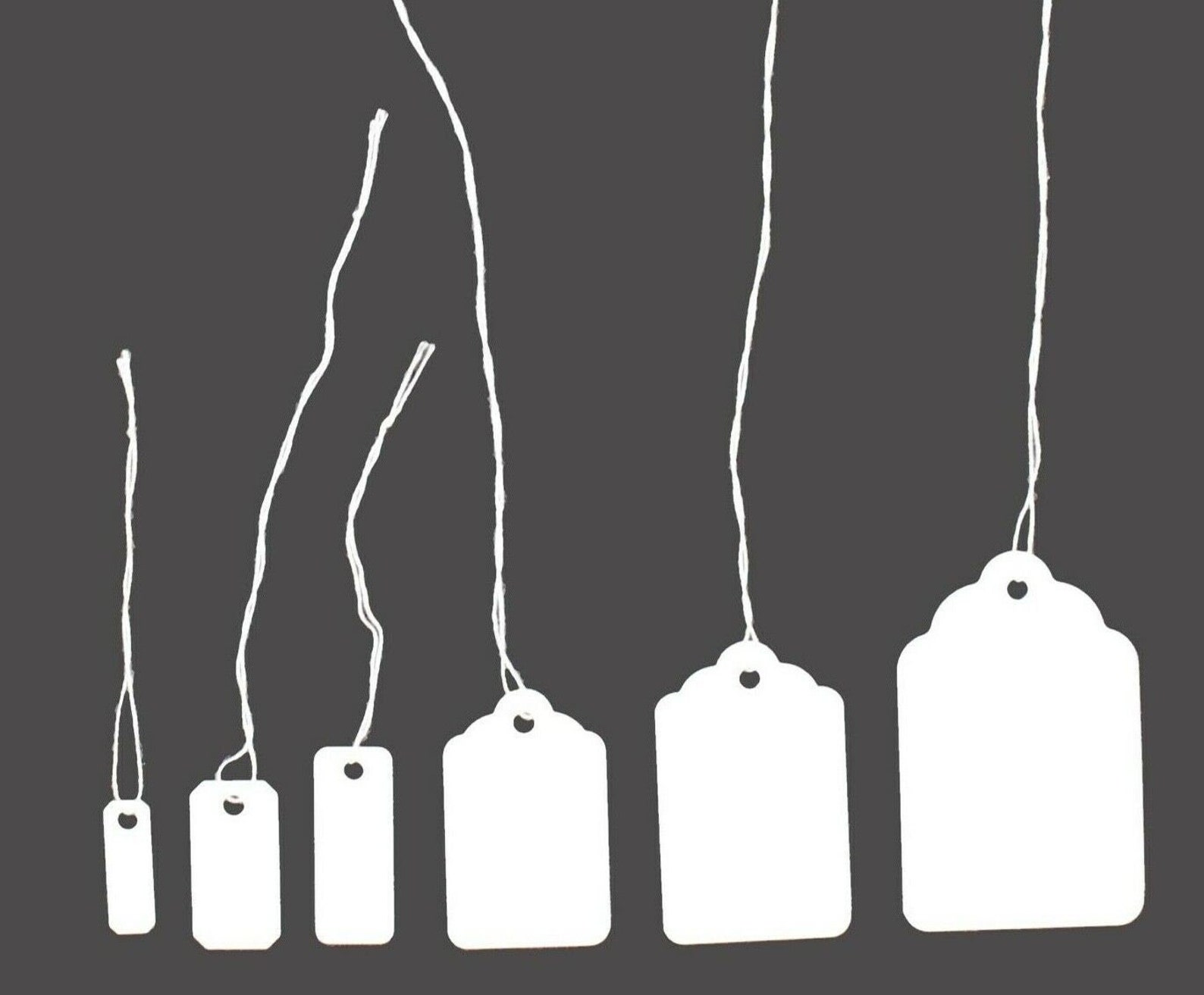 100 Pcs White Paper Price Tags Jewelry Price Tags With String Etsy