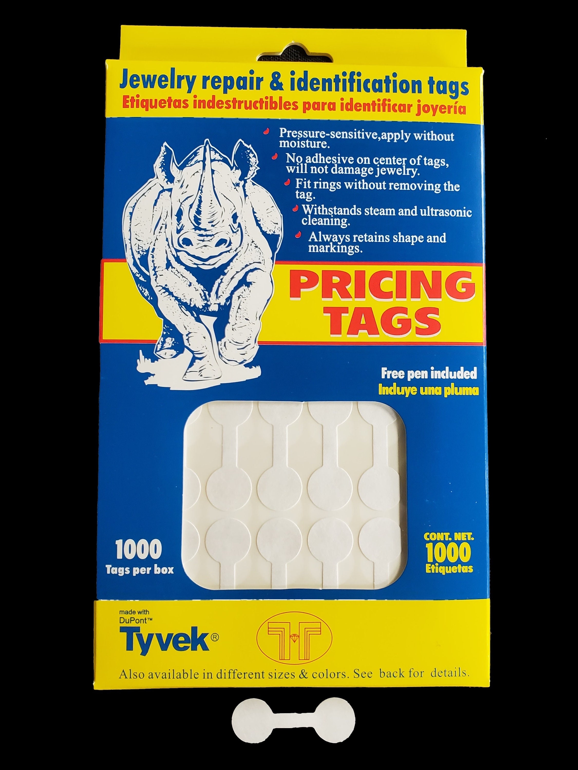 1000 PCS White Price Tags Stickers, Jewelry Round Barbell Labels