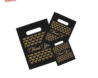 Die Cut Bags - Thank you Premium Plastic Bags. Pack of 100 Pcs