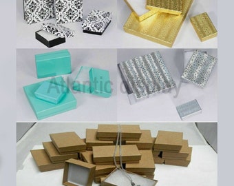 Multi Color Imported Cotton Filled Jewelry Boxes - for Rings/Jewels/Small Earrings & Keepsakes Gift Boxes