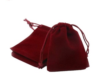 Classy Single-Pack red Velvet Drawstring Pouch A Tiny Handbag for Chic Bracelets, Jewelry, and Gifts Ideal as Party Favors. 10pcs/pack
