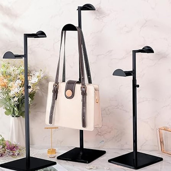 Modern Stainless Steel Purse Display Stand Adjustable Height Handbag Display Stand Hanging Double Hook Polished Hanger Bag Holder Stand Etsy