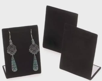 Black Velvet Jewelry Display Stand – 3 Inch Earring & Necklace Holder – Single Piece Organizer