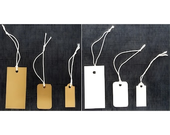 100pcs Kraft Paper Price Tags with String – Khaki Jewelry Tags, Retail Hang Tags for Clothing, Gifts, Handmade Items