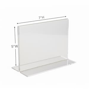 Clear Acrylic Double-Sided Sign Holder | Countertop Display Stand | 7&quot; X 5&quot; INCH SIZE