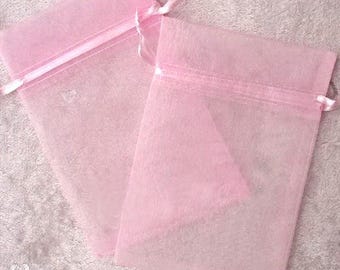 Pink Organza Drawstring Pouch A Tiny Handbag for Chic Bracelets, Jewelry, and Gifts Ideal as Party Favors.(10 pack)