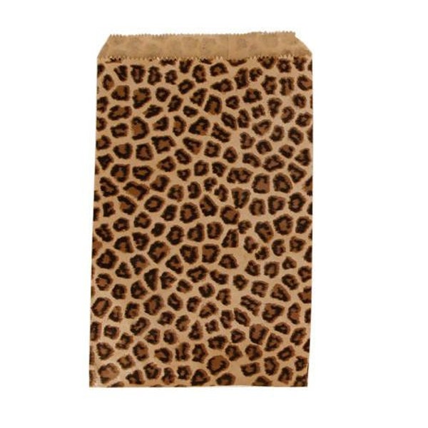 100 Paper Bags, Brown Paper Bags, Candy Bags, Kraft Paper Bags, Party Favor Bags, Cheetah Leopard Print, Animal Print Party