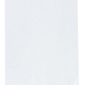 May include: A blank, white envelope with a square shape and a flap closure. The envelope is made of a textured paper material. The flap is folded over the top of the envelope.