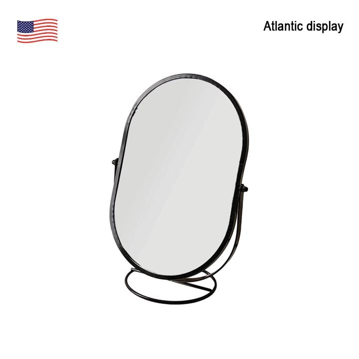 Modern Tabletop Vanity Mirror 360 Rotating Mirror with Metal Stand | Minimalist Makeup or Desk Mirror for Bedroom & Bathroom