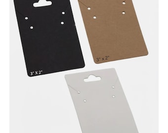 100-Piece Hanging Necklace Display Cards | 3” x 2” Jewelry Holder Cards | Available in 3 Colors