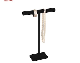 Amazing T-Bar Black Velvet Jewelry Rack: A Stylish Organizer for Men's Bracelets and Accessories