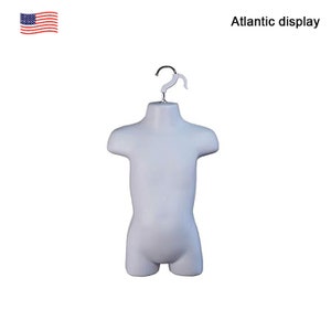 Torse Mannequin Enfant 51,5 Cm – Présentoir Vêtements Demi-Corps Avec Crochet Rotatif, Idéal Magasin, Photographie & Exposition