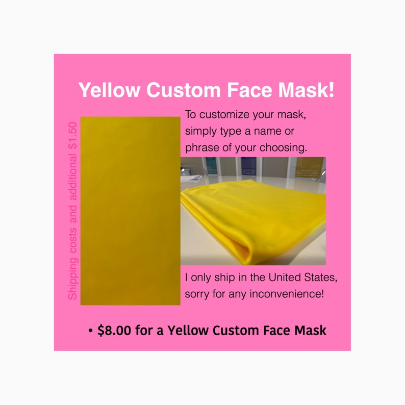 Download Yellow Custom Face Mask Etsy PSD Mockup Templates