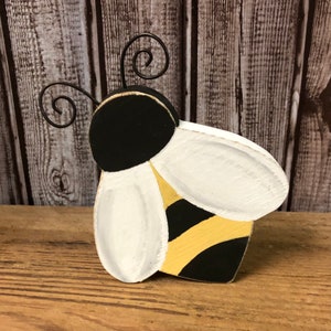 BUMBLEBEE Home Decor- Bee Decor- Hand painted- Summer Decor- Home Decor- Spring Bee- Painted Wood- Tiered Tray Decor