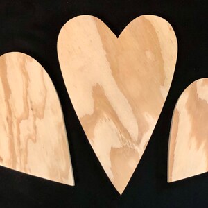 Heart Trio- Wood Hearts- DIY Crafts- Heart Set- Unfinished Wood Hearts- Handmade Crafts- Raw Wood- Craft Kit