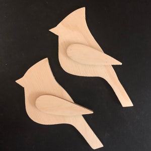Birds - Cardinal Pair - Craft Supply - Bird Cutout - Wood