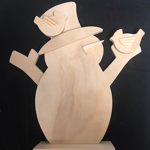 Snowman with Cardinals