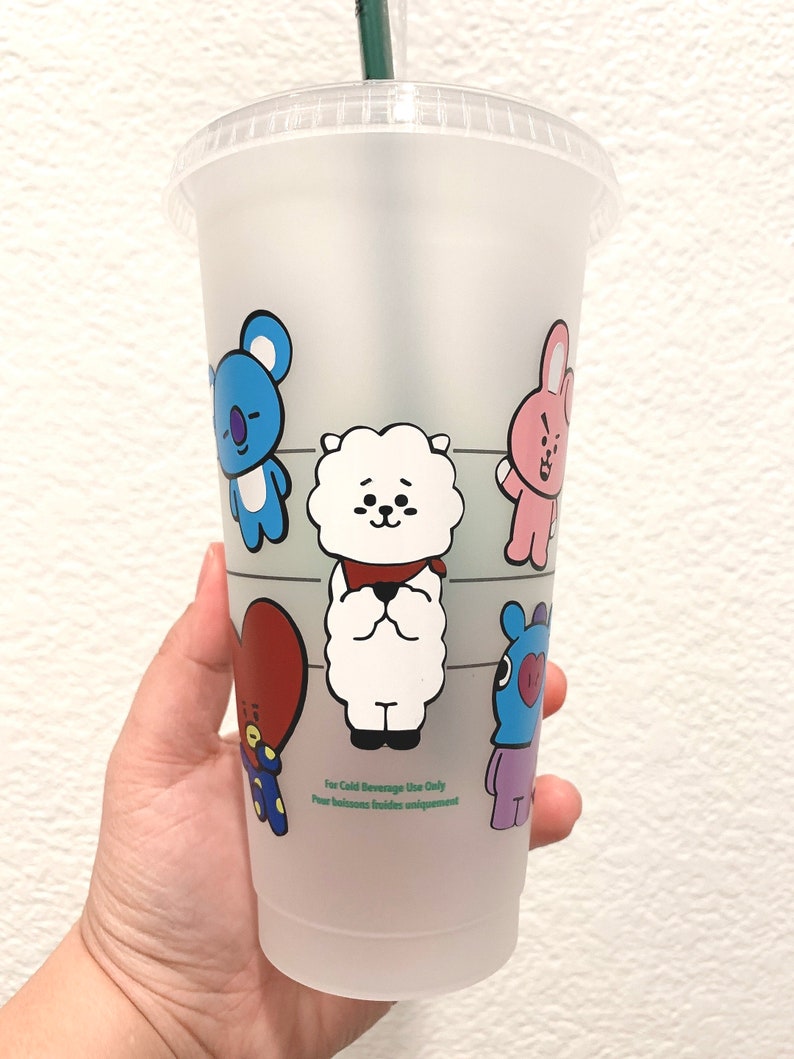 BT21 Characters Starbucks Tumbler Cup BTS Army Holographic Etsy