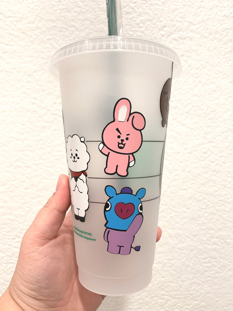 bt21 characters starbucks tumbler cup bts army holographic