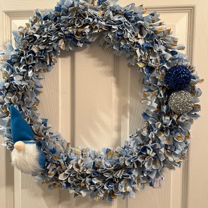 Hanukkah Fun  Rag Wreath Handmade 18” Round