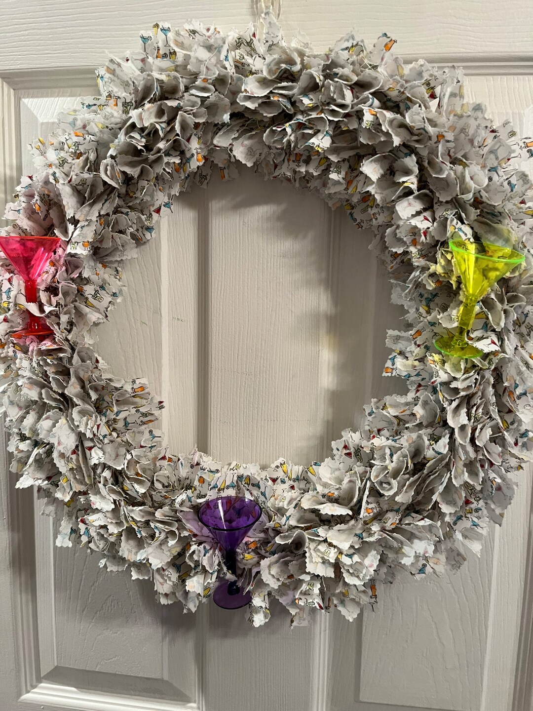 Summer Rag Wreath Patterns Happy Hour 16” Summer Rag Wreath - Etsy