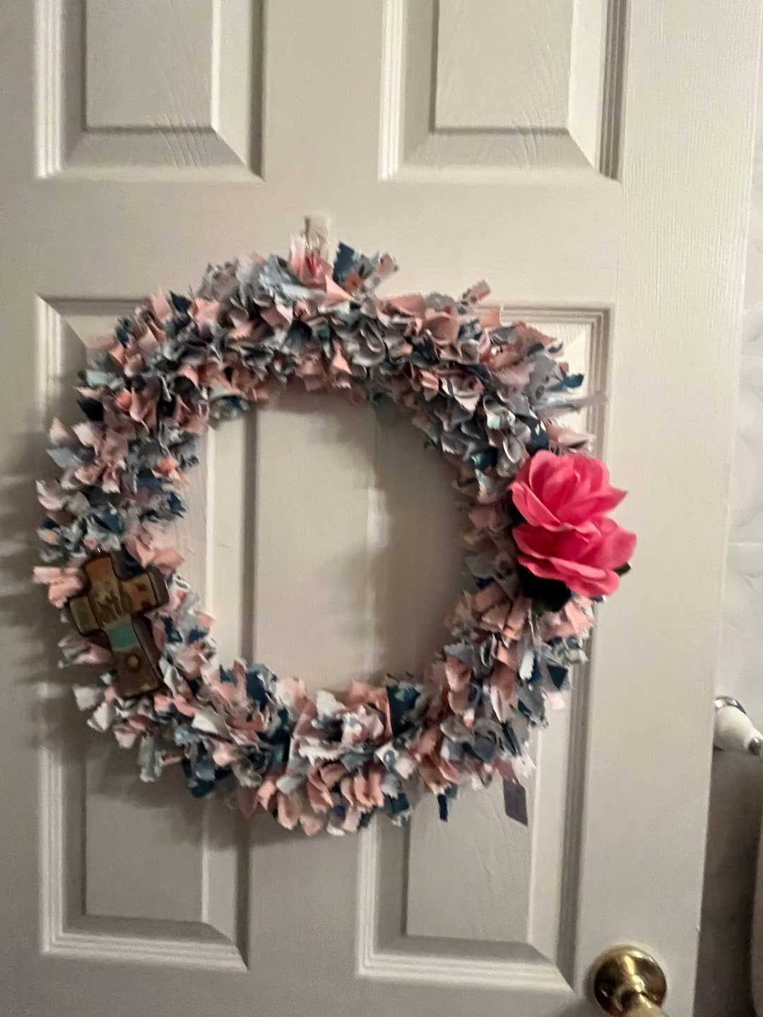 Faith Rag Faith Hand-made Rag Wreath 16” Round - Etsy