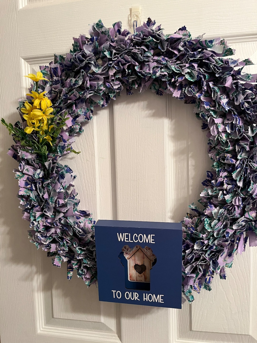 Welcome Long Rag Welcome to Our Home Rag Wreath Handmade 18” Round - Etsy