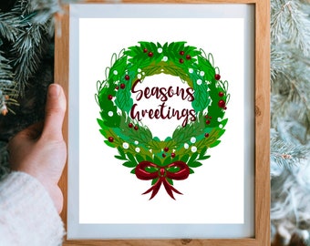 Seasons Greetings Wreath Digital Download