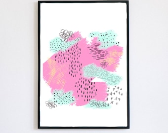 Abstract digital art-digital download-pink-art