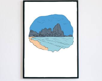 Beach sketch digital download