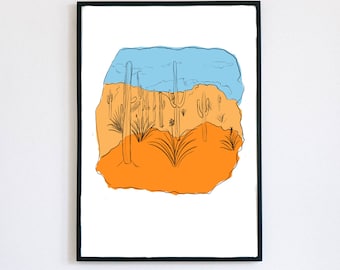 Desert sketch digital download art print