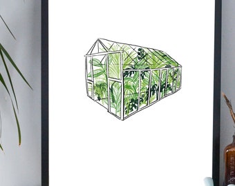 Greenhouse Sketch Digital Art Print